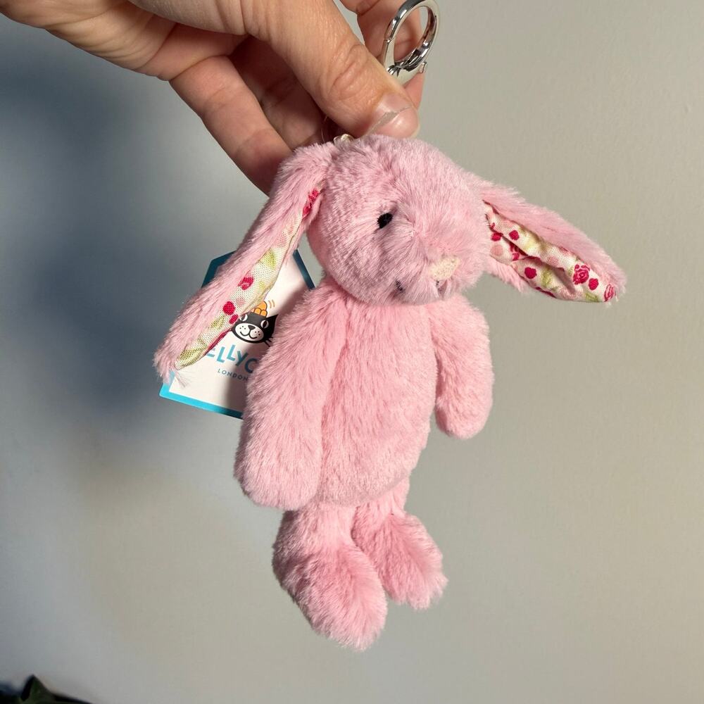 Blushkin Blossom Bunny Jellycat Plush Bag Charm Keychain NWT Fast Shipping